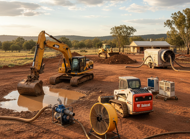 Essential Equipment for Australian Water Damage Restoration and Earthmoving Projects
