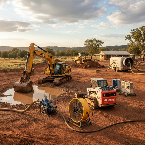 Essential Equipment for Australian Water Damage Restoration and Earthmoving Projects