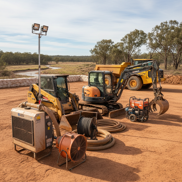 Essential Equipment for Australian Water Damage Restoration and Earthmoving Projects