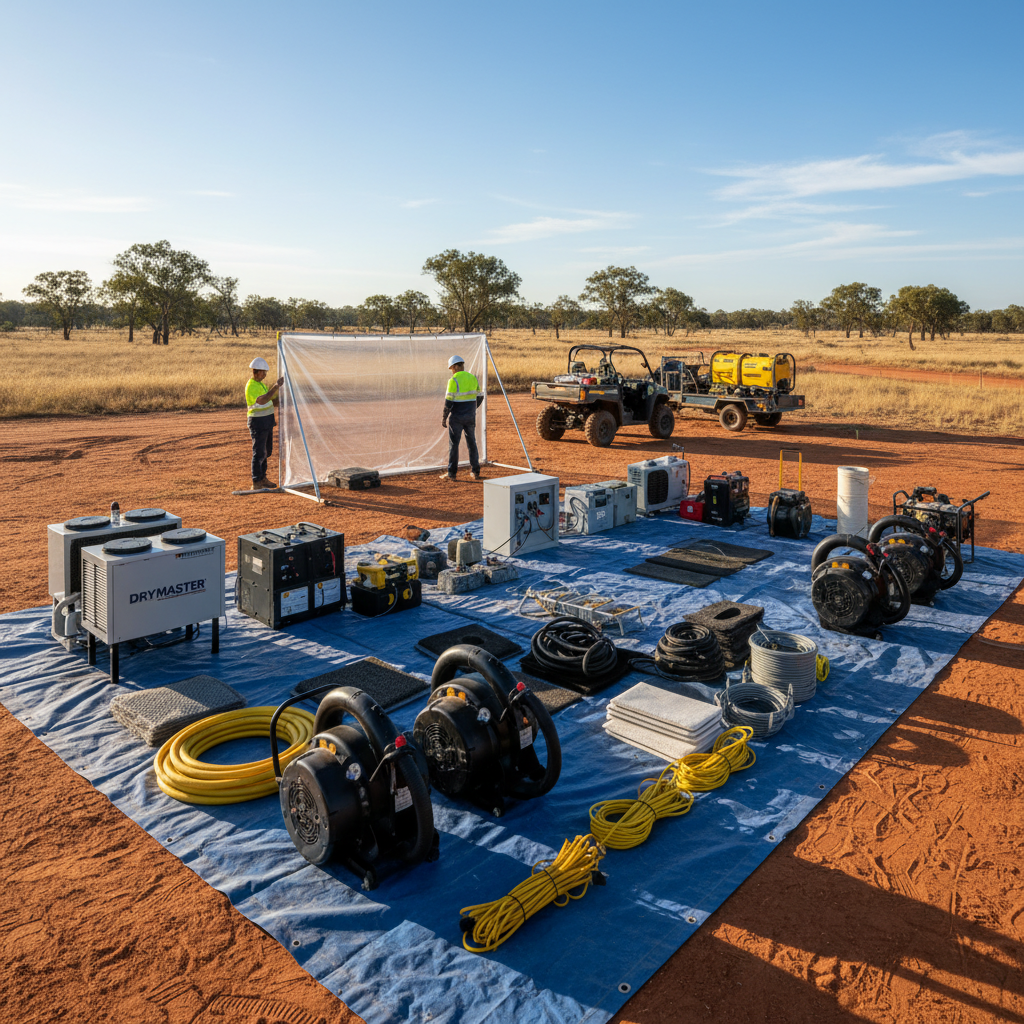 Essential equipment for effective water damage restoration and site preparation across Australia