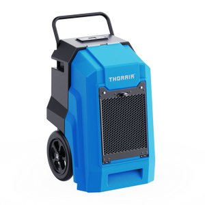 Thorair 70L dehumidifier with wheels for easy transport and efficient moisture removal
