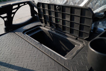Golf Cart storage compartment with a durable cover and textured surface for convenience and durability