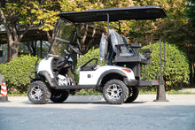 White Labadi Engineering Golf Cart with Off-Road Tires and Spacious Seating for Outdoor Adventures