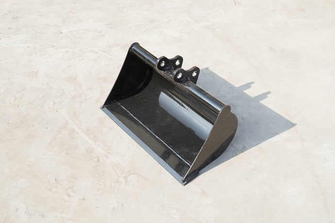Rippa Australia black mud bucket excavator attachment on concrete surface