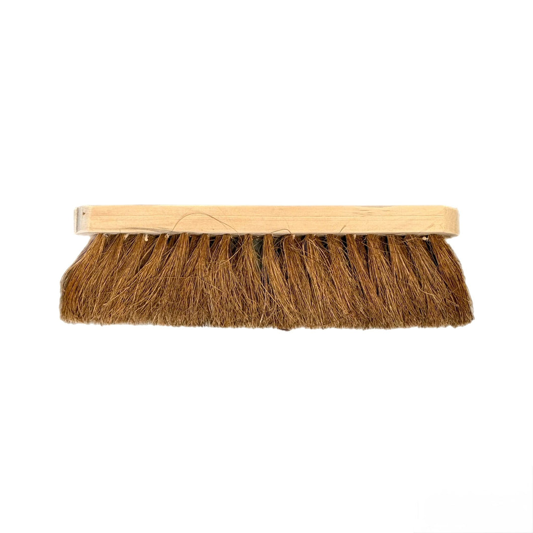Thorair Fibre Broom Head with dense brown bristles and wooden base for effective sweeping
