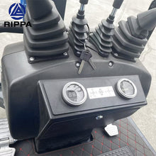 Control panel of a Labadi Engineering Mini Excavato with levers and gauges for efficient operation