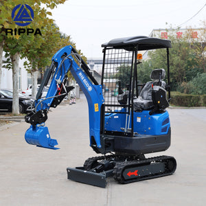 Labadi Engineering Mini Excavator in blue with a compact design, ideal for small construction projects