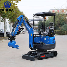 Labadi Engineering Mini Excavator in blue with a compact design, ideal for small construction projects