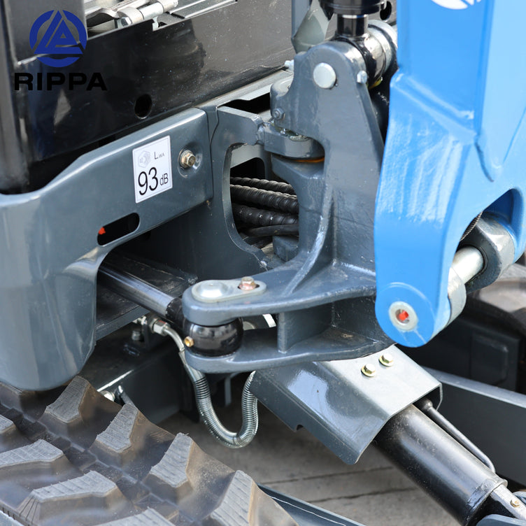 Labadi Engineering Mini Excavator close-up showing hydraulic components and mechanical design