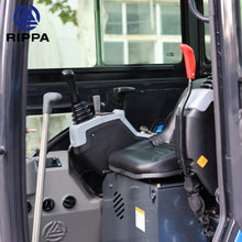 Interior view of Labadi Engineering Mini Excavator cockpit with controls and comfortable seating