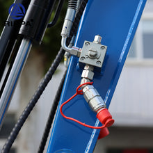 Detail of Labadi Engineering Mini Excavator hydraulic control valve showcasing precision engineering and quality