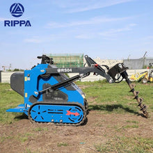 Labadi Engineering Skid Steer RS04 Compact Excavator with Auger Attachment on Green Field