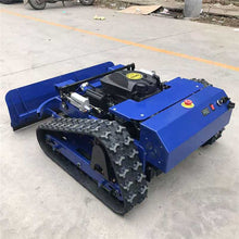 Track Lawn Mower in blue with powerful engine and durable tracks for efficient lawn maintenance