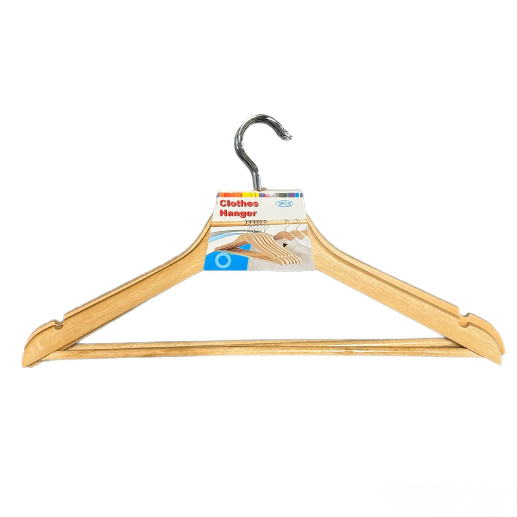 Thorair wooden clothes hanger with smooth finish and metal hook for sturdy garment support